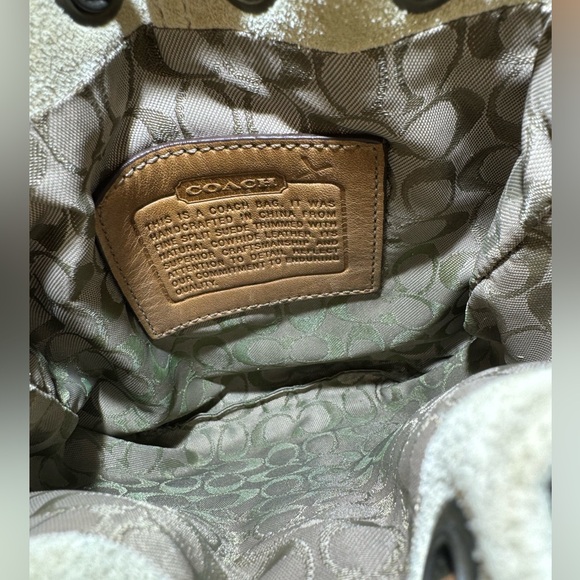 Coach Soho Drawstring Wristlet Rare Vintage Hand Bag Style 7128 Y2K Bamboo Suede - Picture 5 of 7
